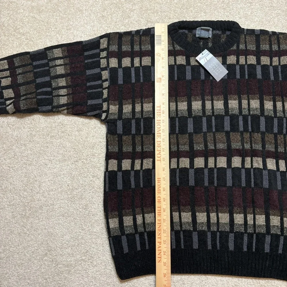 Vtg Mercer Street Studio Sweater NWT Large Multicolor Geometric‎ Knit Crewneck